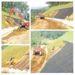 Turfing work in progress as after some part of the slope reparing work completed at Medicine Buddha Hill