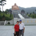 Shih Yen Yeh & Chung Yueh Chen at Maitreya Bodhisattva statue site in Zhejiang Province, China.